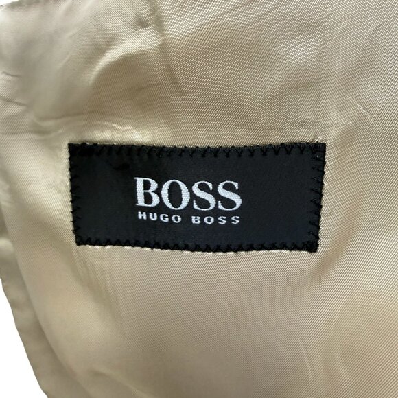 HUGO BOSS Corleone Blazer 44R Silk Wool Mens Sport Coat Yellow Black Check - Picture 7 of 16